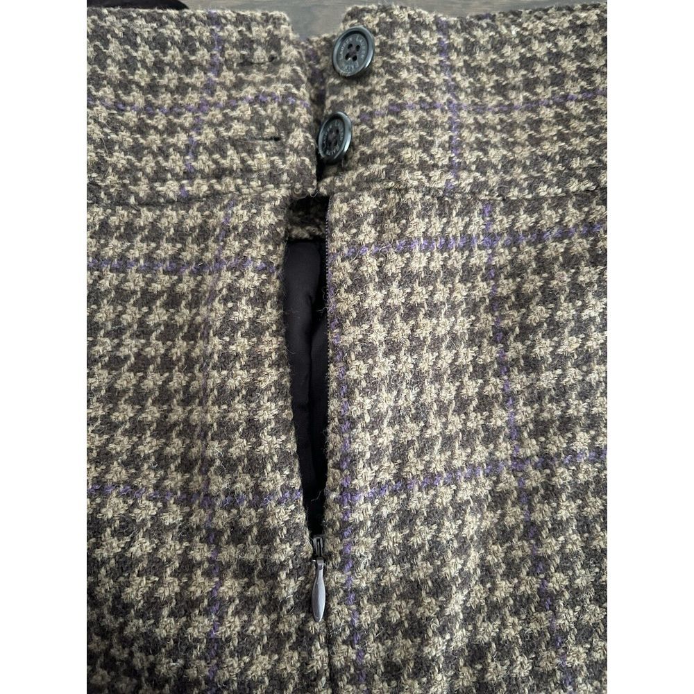 Lauren Ralph Lauren Exclusive 6 Brown‎ Houndstooth Wool Lined Skirt Office Siren - Picture 6 of 7